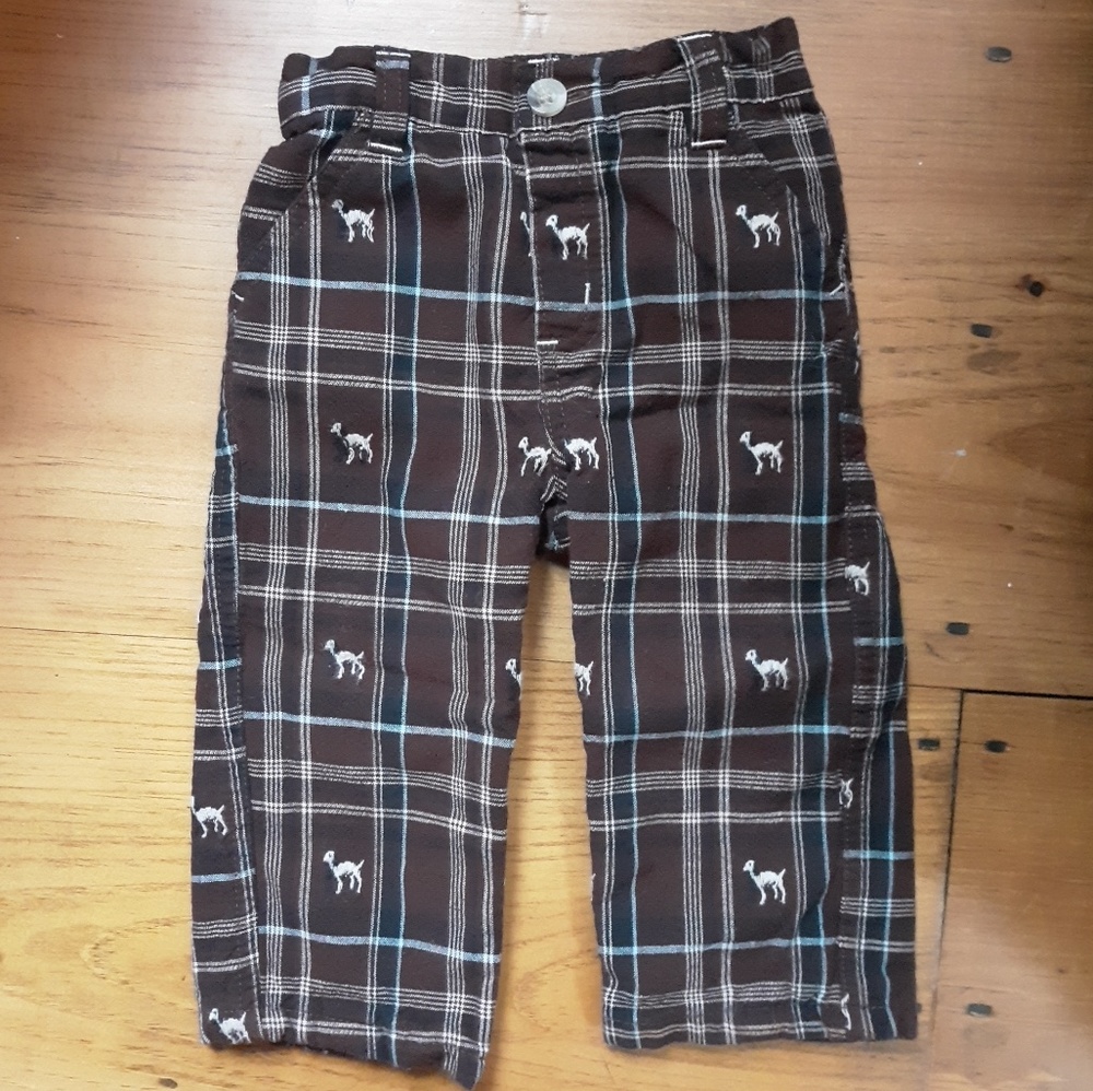 Vintage plaid cotton plaid pants